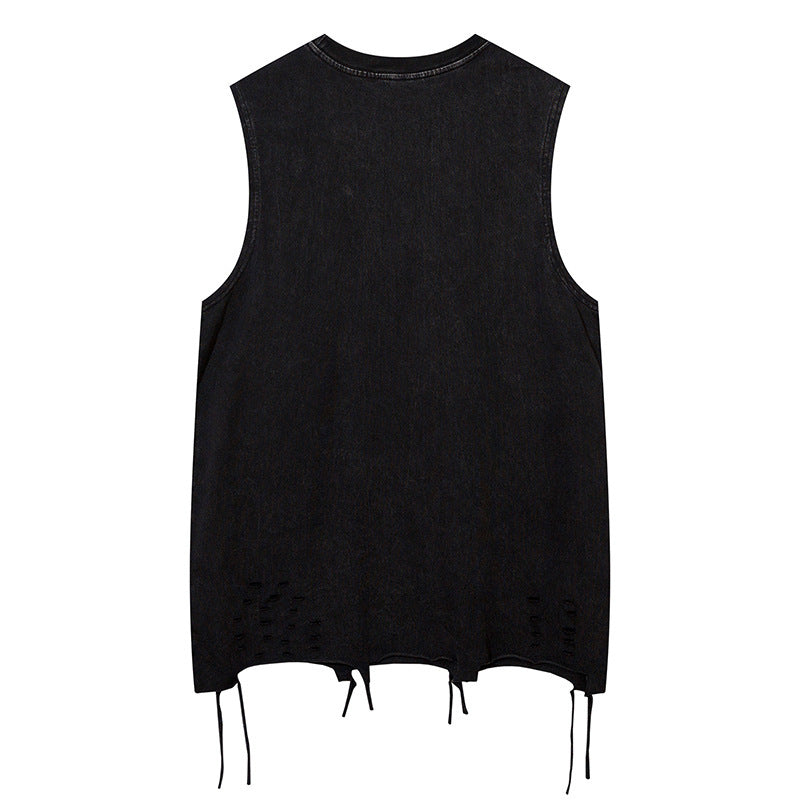 Butterfly Ripped Sleeveless T-shirt For Men Dulcet