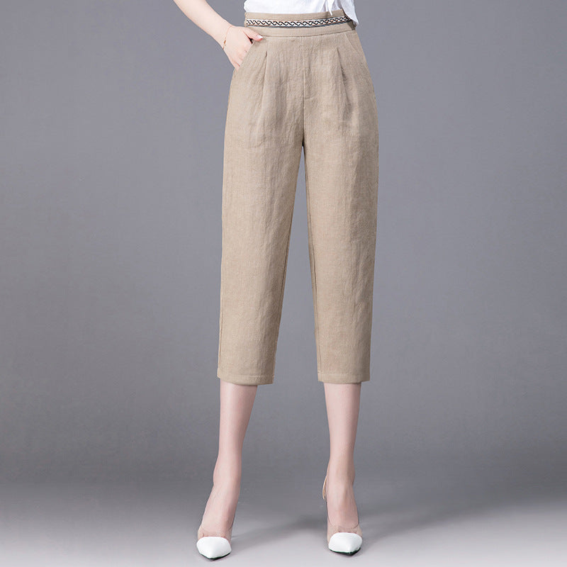 Linen Pants Summer New Loose Harem Pants Women Dropshipman