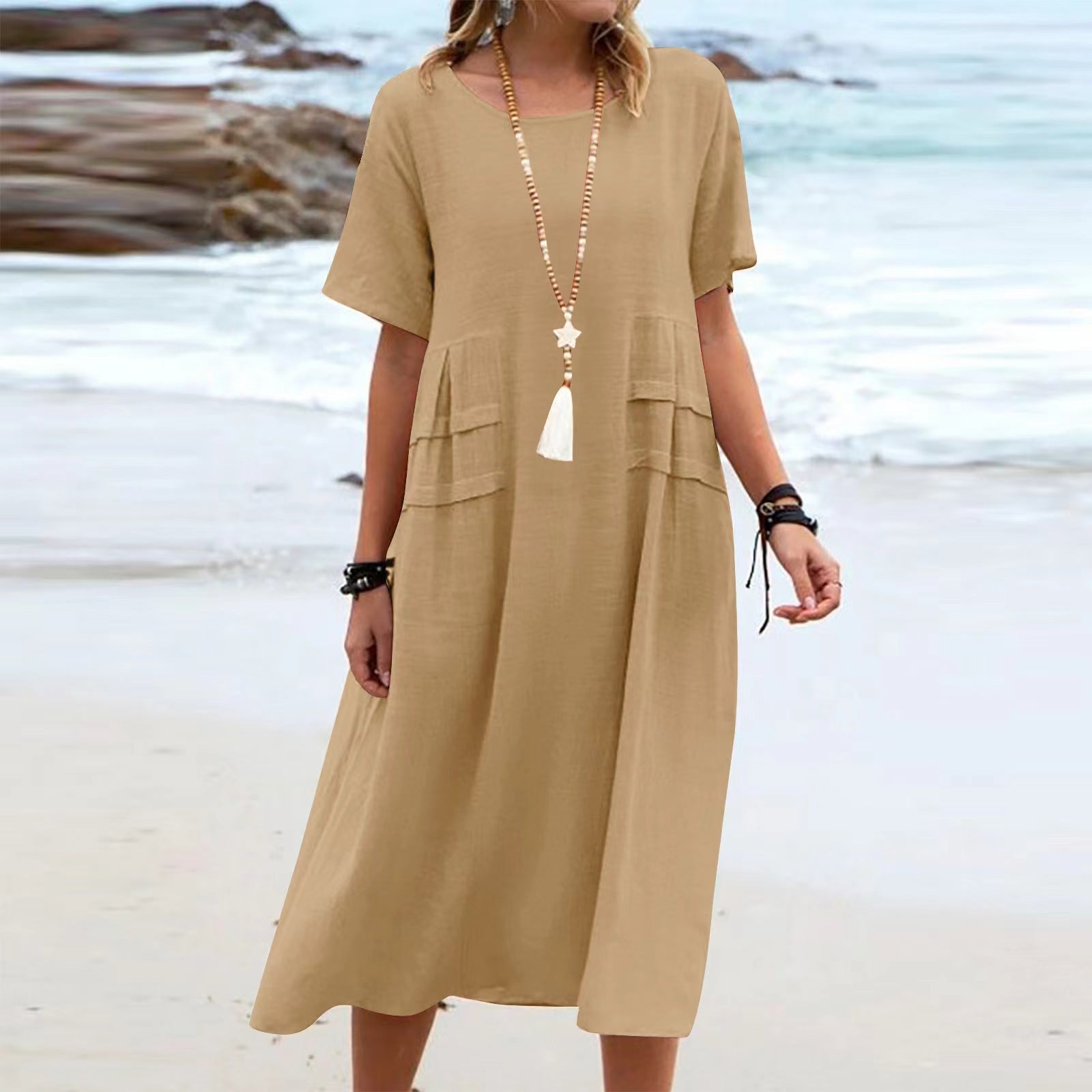 Women's Summer Loose Casual Midi Dress Dropshipman