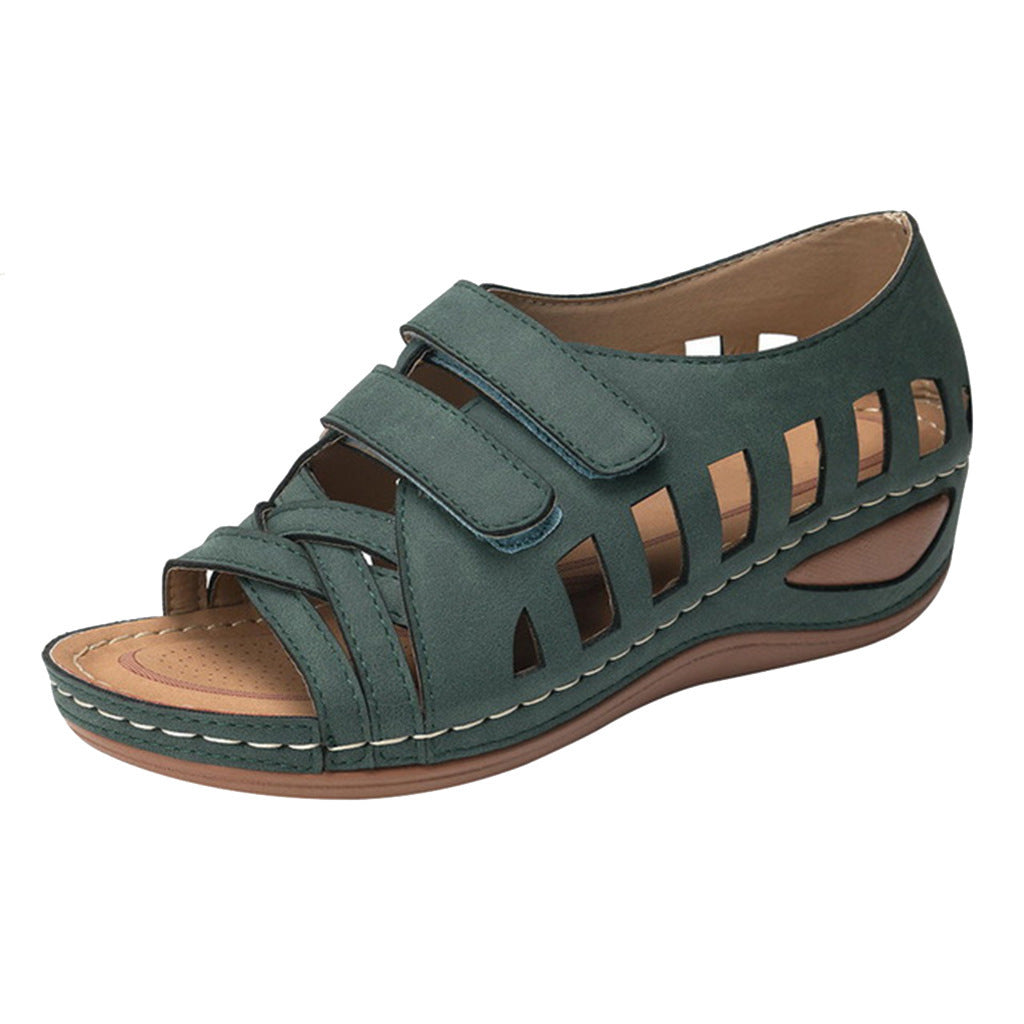 Fashion Velcro Hollow Fish Mouth Sandals Dropshipman