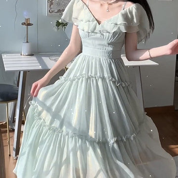 Chiffon Suspender Dress For Women Dropshipman