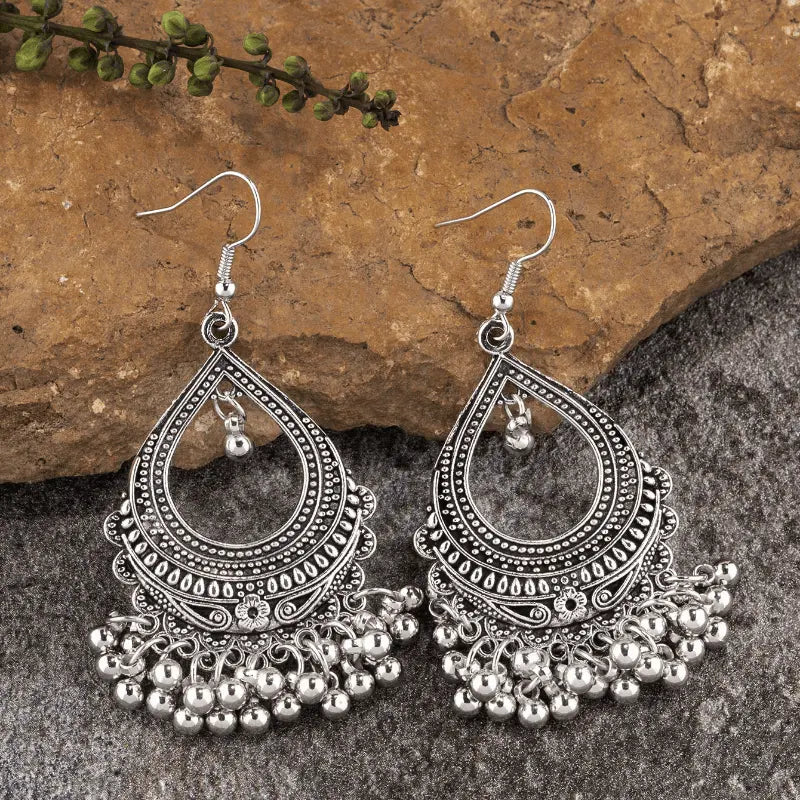 Vintage Tassel Drop Silver Earrings Dropshipman
