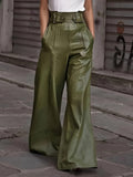 Women’s High-Waist Flare Jeans with Pockets – Olive Green Dropshipman