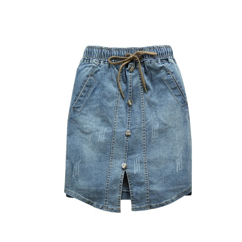Lace-up elastic waist bag hip skirt Dropshipman