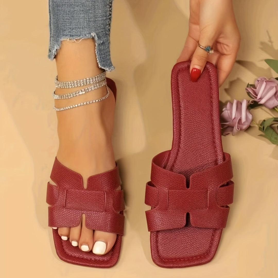 Square Toe Flat Sandals Dropshipman