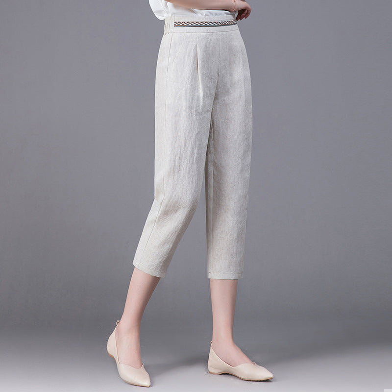 Linen Pants Summer New Loose Harem Pants Women Dropshipman