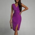 V-neck Sleeveless Split Dress Dropshipman