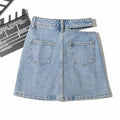 Side Cut Denim Skirt Women's New Sexy Bag Hip Skirt Dropshipman