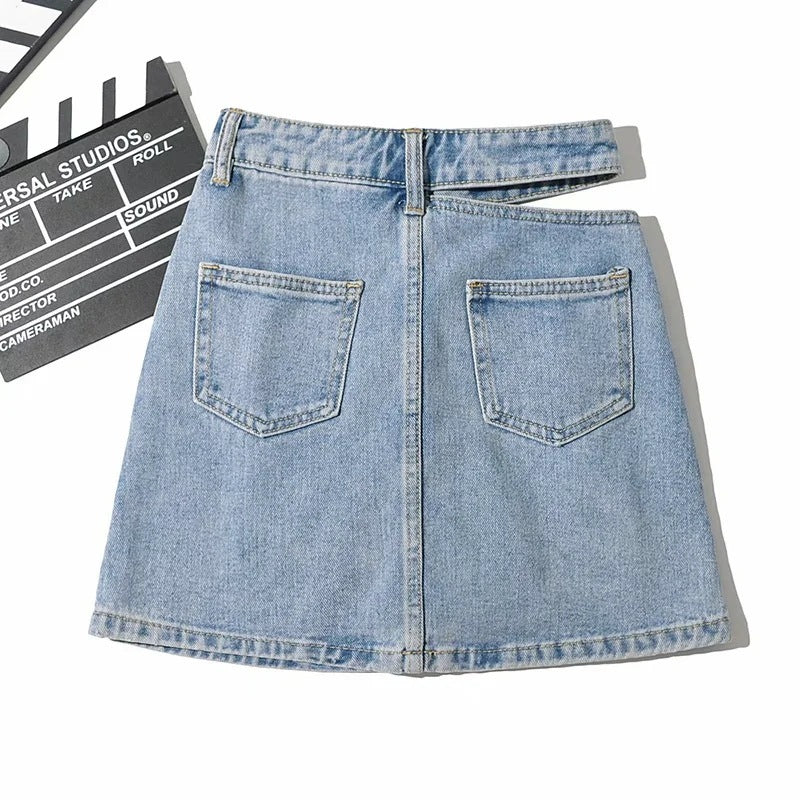 Side Cut Denim Skirt Women's New Sexy Bag Hip Skirt Dropshipman