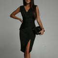 V-neck Sleeveless Split Dress Dropshipman