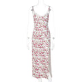Lace Flowers Print Long Dress Dropshipman