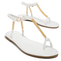 Round Toe Flat Toe Metal Chain Sandals Dropshipman