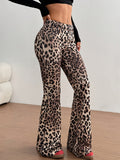 Women’s High-Waisted Leopard Print Flare Pant Dropshipman
