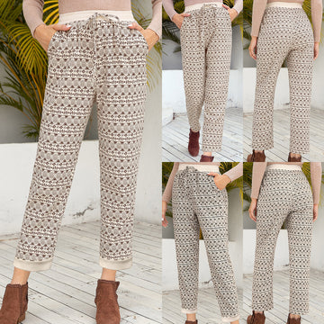Ladies Print Lace Casual Pants Loose Pants Women Dropshipman