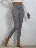 Women's Elegant Plaid Skinny Jeans Dropshipman