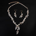 Earrings necklace bridal jewelry three-piece alloy plating jewelry set Dropshipman