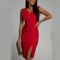 V-neck Sleeveless Split Dress Dropshipman