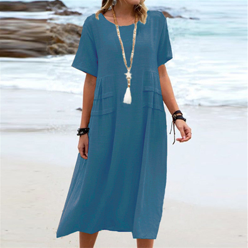 Women's Summer Loose Casual Midi Dress Dropshipman