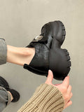 Retro Raise The Bottom Small Leather Shoes Female Loafers Dropshipman