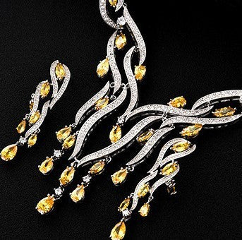 New Crystal Jewelry Zircon Jewelry Set Tassel Pendant Dropshipman