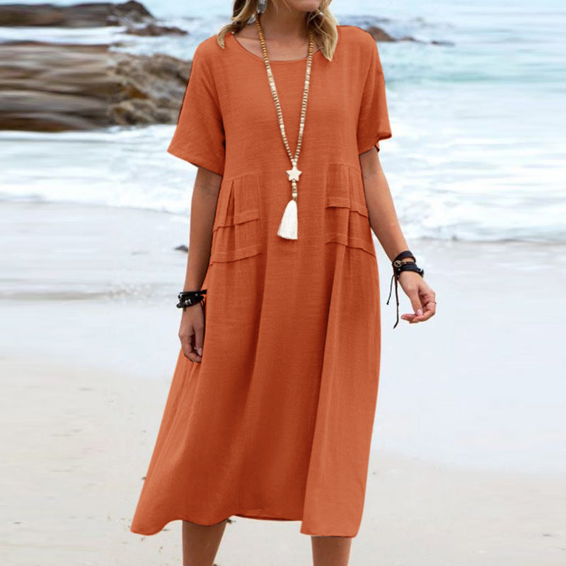 Women's Summer Loose Casual Midi Dress Dropshipman