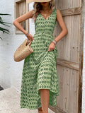 Women's Rhombus Prints Sleeveless Dress Dropshipman