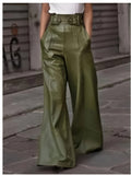 Women’s High-Waist Flare Jeans with Pockets – Olive Green Dropshipman