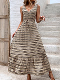 Women's Rhombus Prints Sleeveless Dress Dropshipman