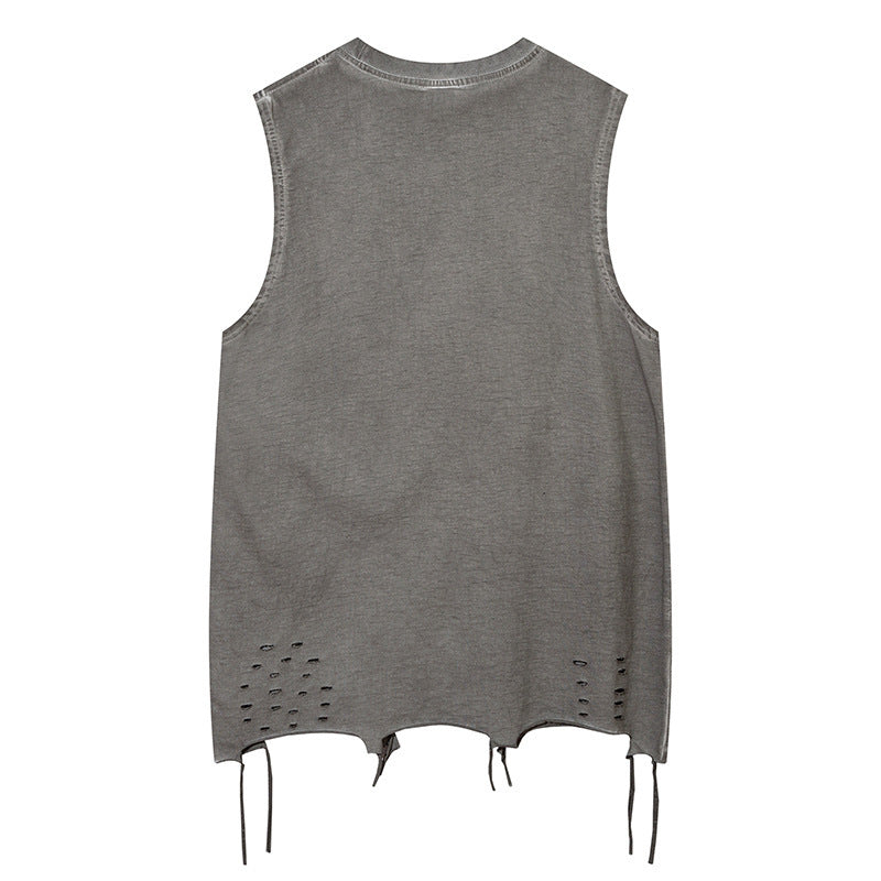 Butterfly Ripped Sleeveless T-shirt For Men Dulcet