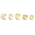 Hip Hop Style Leaf Cut-out Ear Cuffs Set - 5pcs Dropshipman