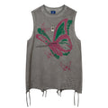 Butterfly Ripped Sleeveless T-shirt For Men Dulcet