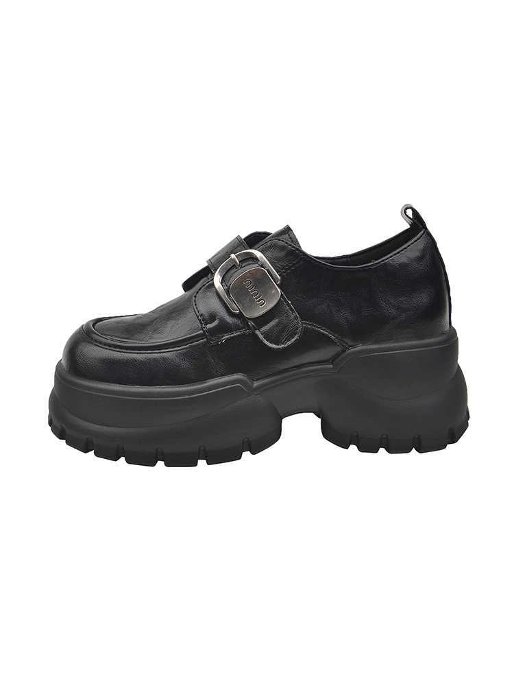 Retro Raise The Bottom Small Leather Shoes Female Loafers Dropshipman