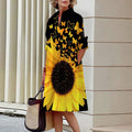 Floral Print Shirt Dress For Women Dress Autumn Dropshipman