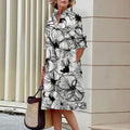Floral Print Shirt Dress For Women Dress Autumn Dropshipman
