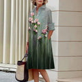 Floral Print Shirt Dress For Women Dress Autumn Dropshipman