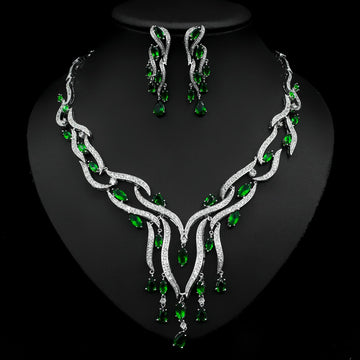 New Crystal Jewelry Zircon Jewelry Set Tassel Pendant Dropshipman