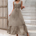 Women's Rhombus Prints Sleeveless Dress Dropshipman