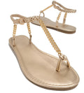 Round Toe Flat Toe Metal Chain Sandals Dropshipman