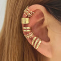 Hip Hop Style Leaf Cut-out Ear Cuffs Set - 5pcs Dropshipman