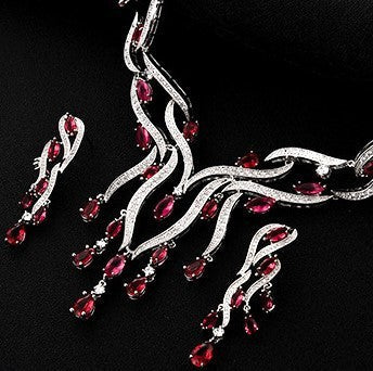 New Crystal Jewelry Zircon Jewelry Set Tassel Pendant Dropshipman
