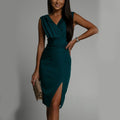 V-neck Sleeveless Split Dress Dropshipman