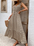 Women's Rhombus Prints Sleeveless Dress Dropshipman